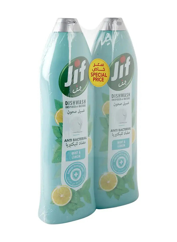 Jig Antibacterial Mint & Lemon Dish Wash Liquid - 2 x 750ml