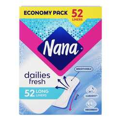 Nana Daily Fresh Pantyliners - Long, 52 Pieces