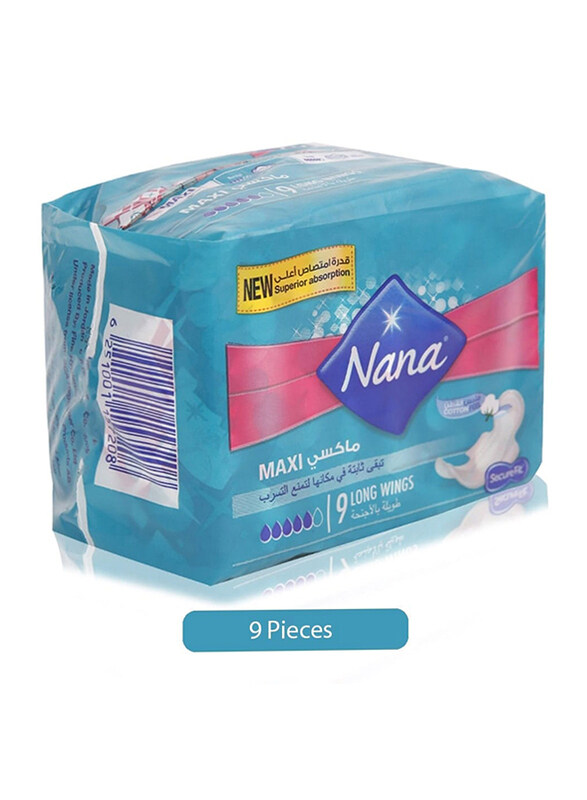 

Nana Maxi Thick Long Wings Sanitary Pads, 9 Pieces