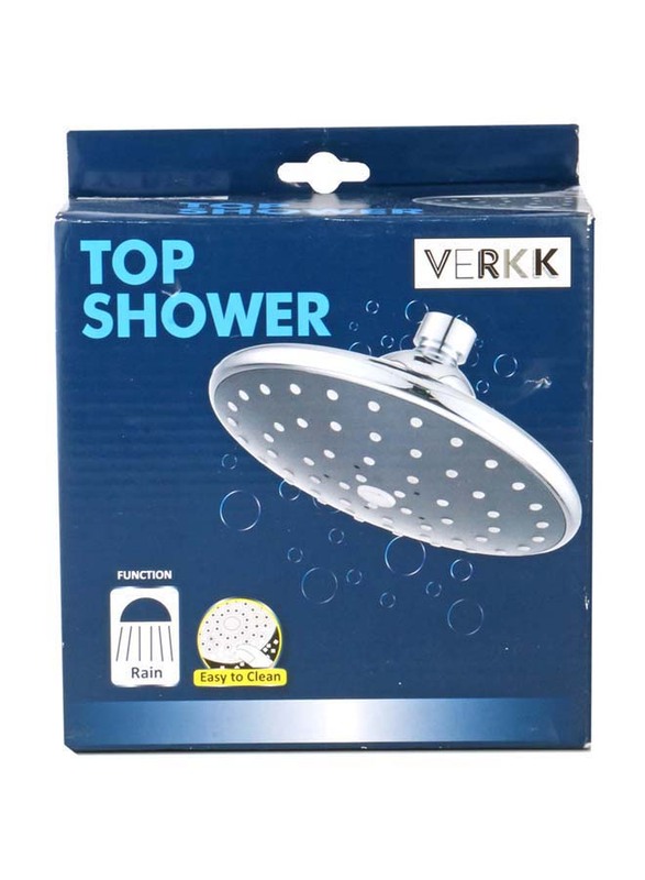 Verkk 16cm Round Top Shower Head, Silver