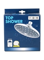 Verkk 16cm Round Top Shower Head, Silver