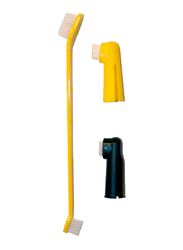 GimDog Tooth Brushes Set, 3 Pieces, Yellow/Black