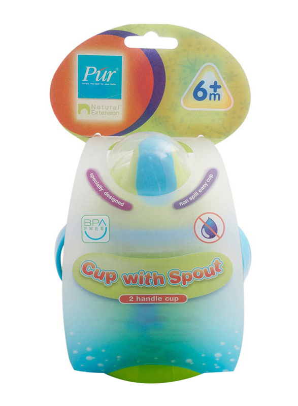 Pur 2 Handle Cup with Spout, 6+ Months, Green/Blue