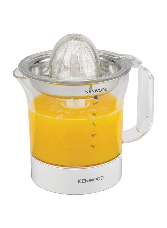 

Kenwood 1L Plastic Citrus Press Juice Extractor, 40W, JE290, White/Clear