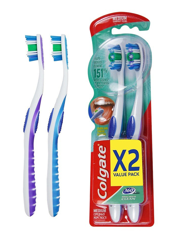 Colgate 360 Medium Multipack Toothbrush - 2 Pack