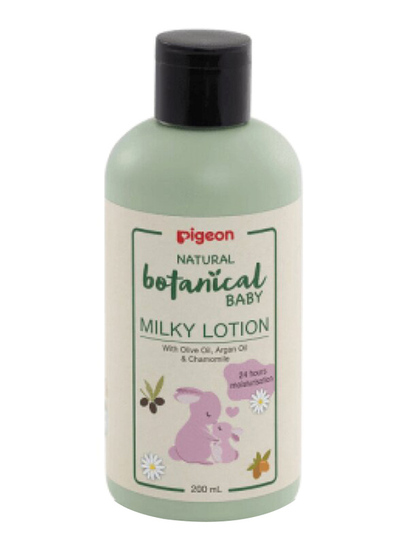 Pigeon 200ml Natural Botanical Baby Milky Lotion With Olive Oil , Argan Oil & Chamomile
