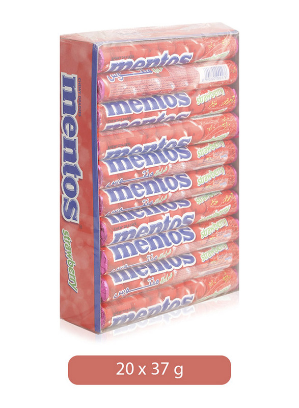 Mentos Strawberry Chewy Candy, 20 Boxes x 37g