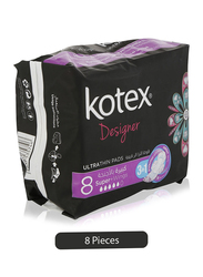 Kotex Designer Super With Wings Ultra Thin Sanitary Pads, 8 Pieces