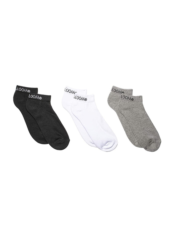 TXT Socks Set for Men, 3 Pairs, 39/42, Black/White/Grey