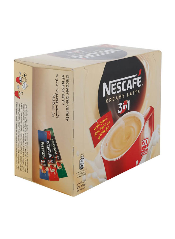 Nescafe 3-in-1 Creamy Latte Mix Sachet Coffee, 20 Sachets x 22.4g