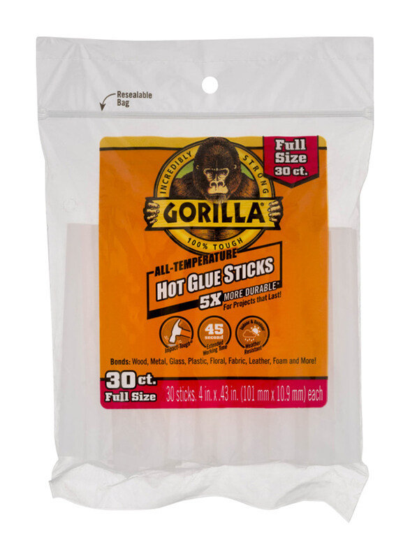 

Gorilla 4 inch Mini Hot Glue Stick, 30 Piece, Clear