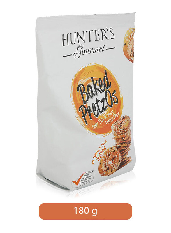 

Hunter Foods Gourmet Baked Black & White Sesame Seeds Pretzel Chips, 180g