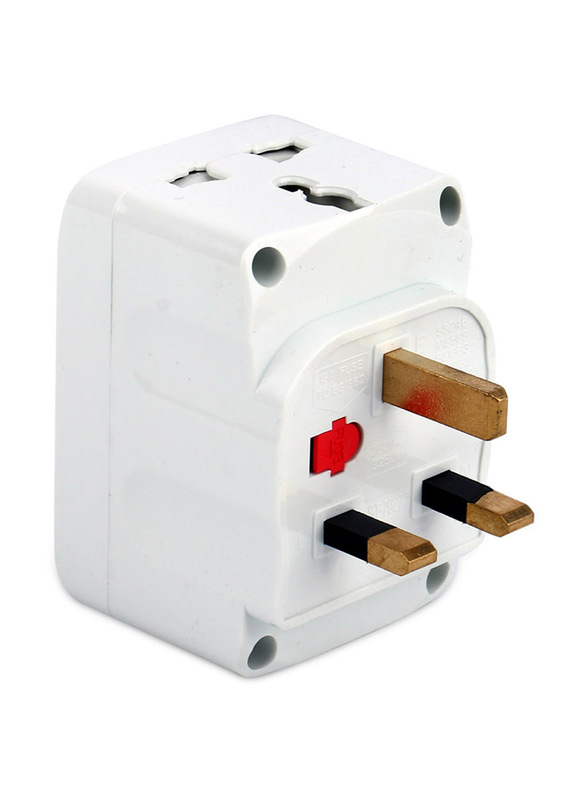 Suntech 1-Way Universal Power Extension Socket Adapter, 3250W, White