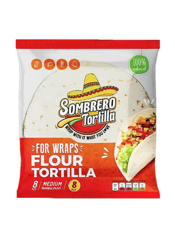 Sombrero Tortilla Wheat Flour Wraps Tortilla, 8 x 340g