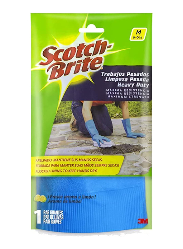 3M Scotch-Brite Heavy Cleaning Glove, Blue, Medium