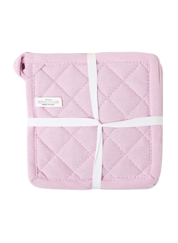 Leen Cotton Pot Holder Set, 6 Pieces, Pink