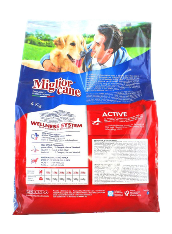 Miglior Cane Croquettes with Beef Dry Dog Food, 4 Kg