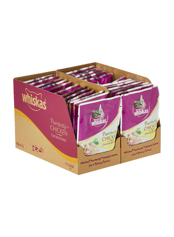 

Whiskas Purrfectly Chicken Entree Cat Wet Food, Pouch, 24 X 85g