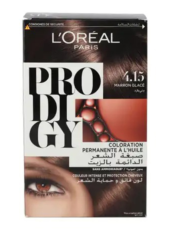 L'Oreal Paris Prodigy No Ammonia Permanent Hair Oil Colour, 4.15 Marron Glace