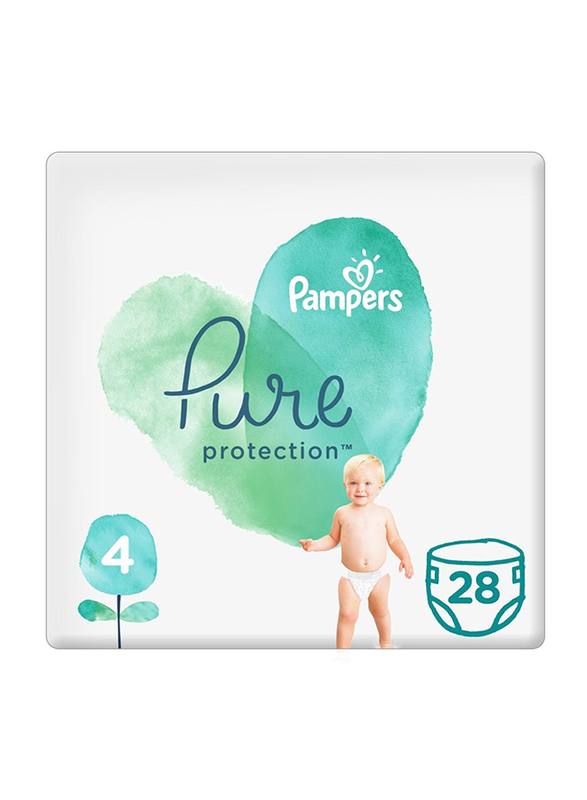 Pampers Pure Protection Diapers, Size 4, 9-14 kg, 28 Count