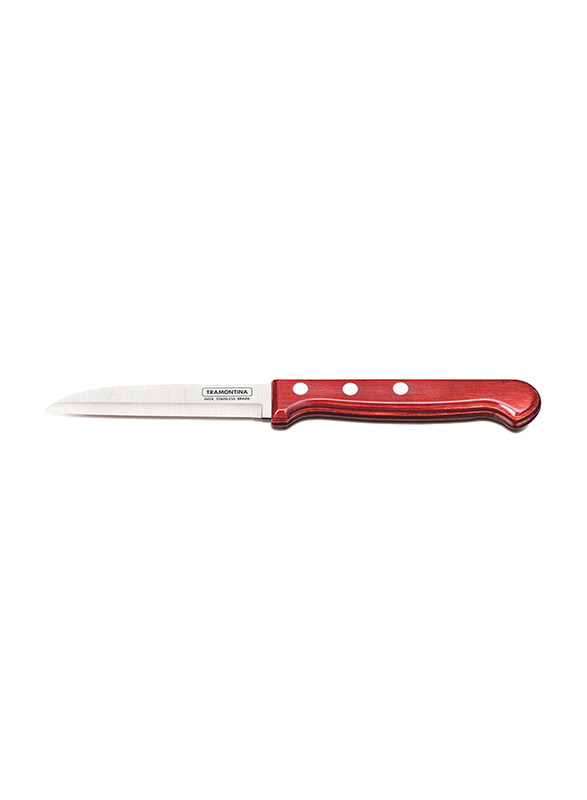 

Tramontina 3-inch Stainless Steel Paring Knife, with Polywood Handle, Red/Silver