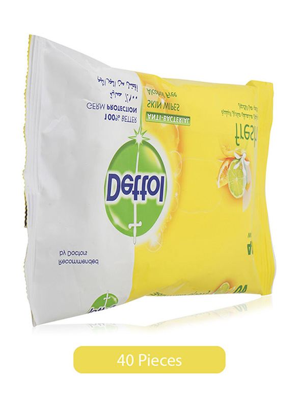 Dettol Anti-Bacterial Fresh Wipes, 40 Sheets