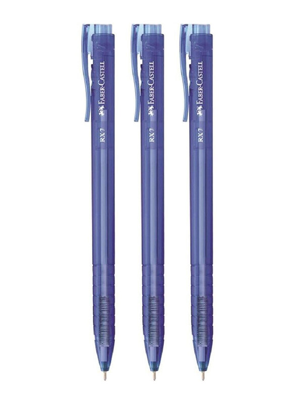 

Faber-Castell 3-Piece Super Smooth Ball Pen, RX7, Blue