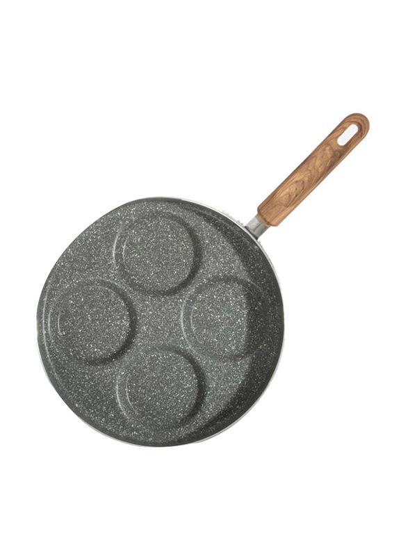 Homeway 26cm Marble 4-Circle Non-Stick Pan Cake Frying Pan, Dark Grey