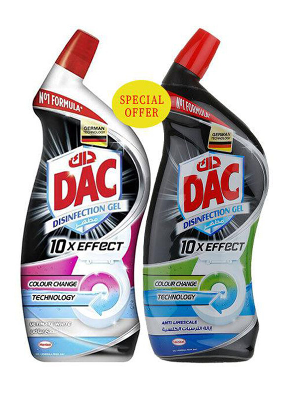 

DAC 10x Effect Anti Lime scale Power-Gel Toilet Cleaner, 2 x 750ml