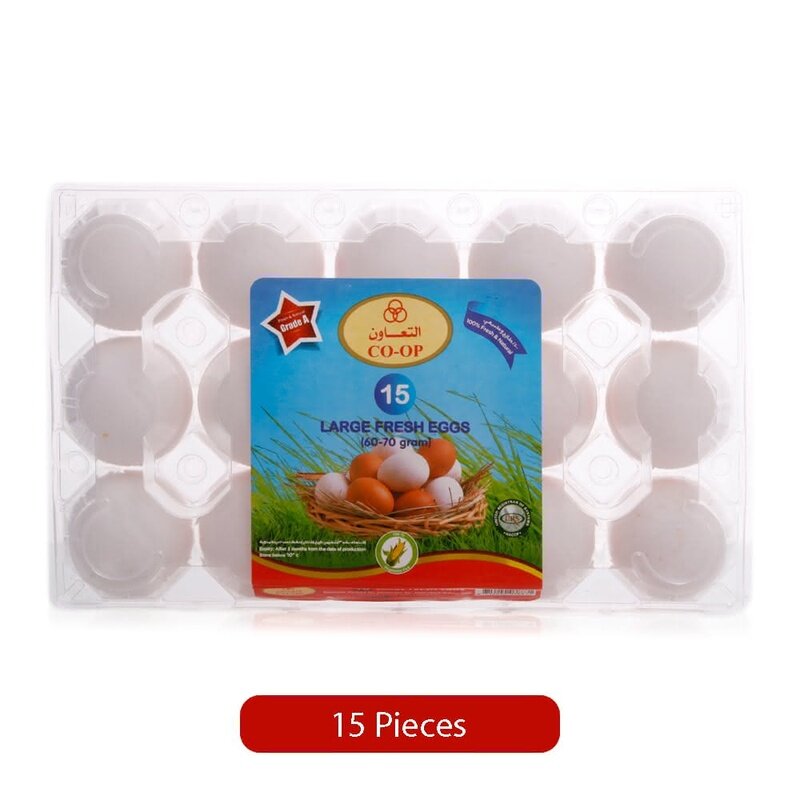 

CO-OP Fresh White Eggs Large, 15 Eggs