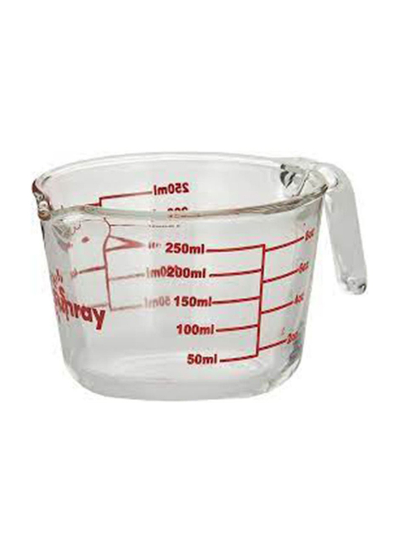 Sunray 250ml Heat Resistant Borosilicate Glass Measuring Cup, Srmc250, Clear