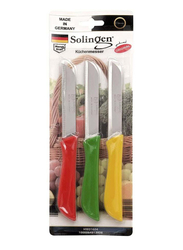 Solingen 3-Piece Stainless Steel Blade Multipurpose Knife with S-Solid Color Handle, Multicolour