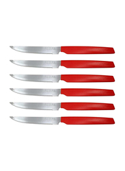 Pedrini 6-Piece Steak Knives Set, Red/Silver