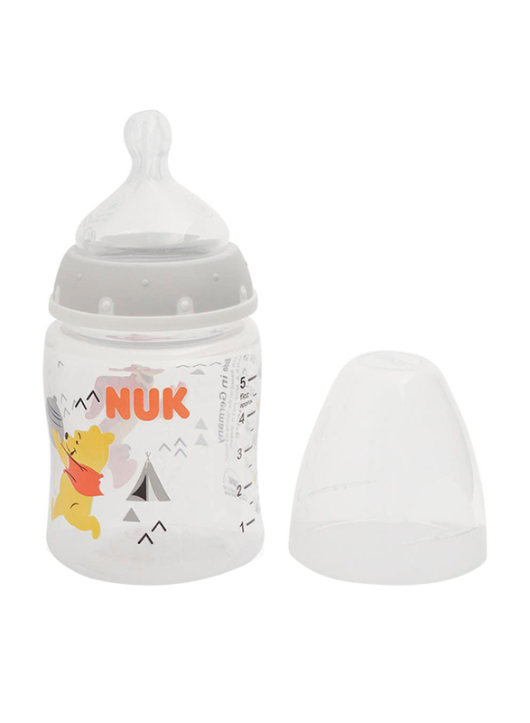 Nuk First Choice Plus Winne Disney Pooh and Tigger Printed Feeding Bottle, 150ml, 0-6 Months, Multicolour