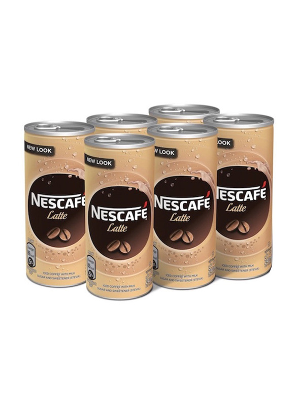 Nescafe Ready To Drink Latte Chilled Coffee, 6 Cans x 240ml