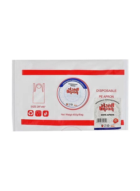 

Union HDPE Disposable Aprons, 100 Pieces