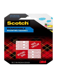 3m Removable Mounting Squares, 16 x 1 Sq, Multicolour