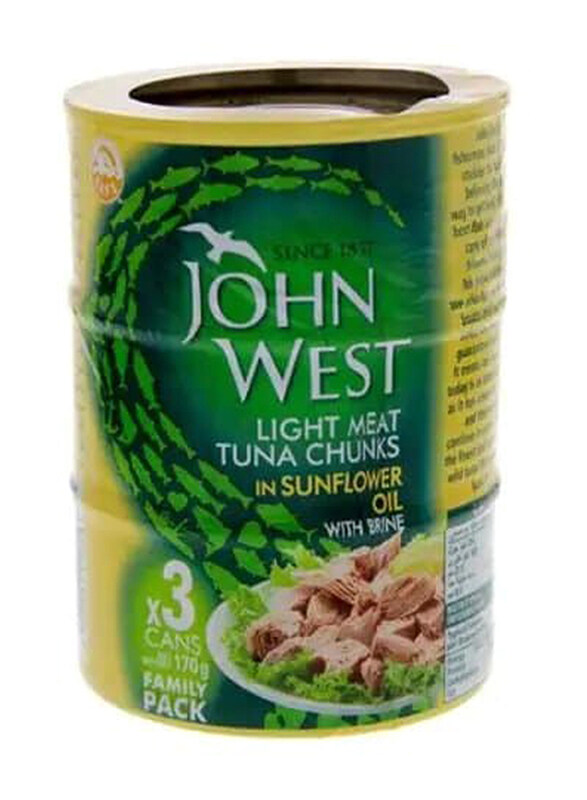 

John West Light Meat Chunks in Sunflower Oil with Brine, 3 X 170g