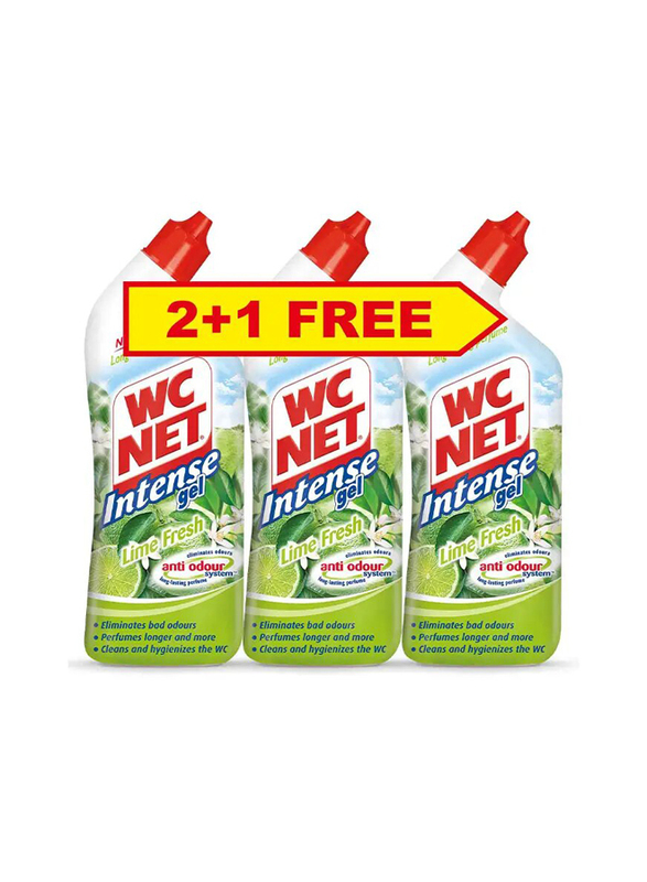 WC Net Intense Lime Toilet Cleaner - 3 Pieces x 750ml