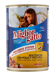 Miglior Gatto Chunks with Chicken and Turkey Flavor Wet Cat Food, 405 grams