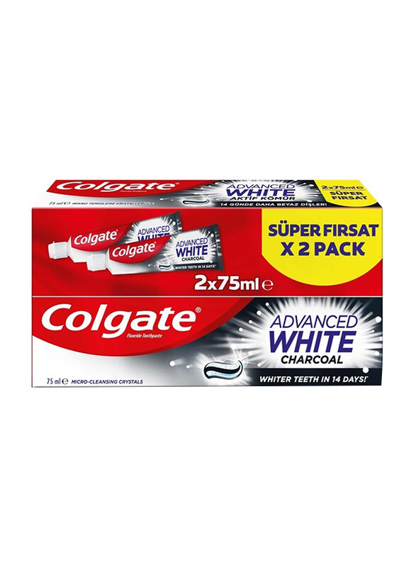 

Colgate Advanced White Charcoal Toothpaste, 2 x 75ml