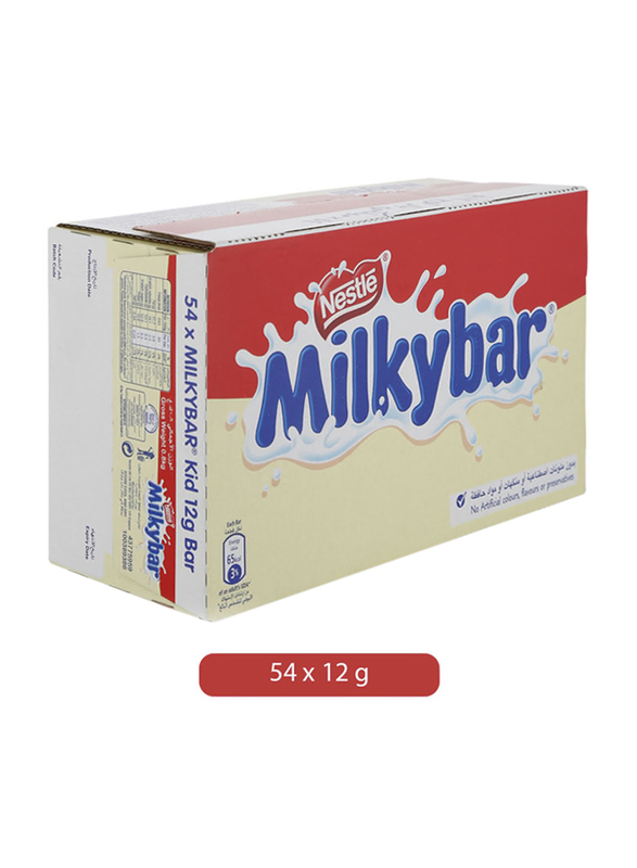 Nestle Milky Bar White Chocolate Bar, 54 Pieces x 12g