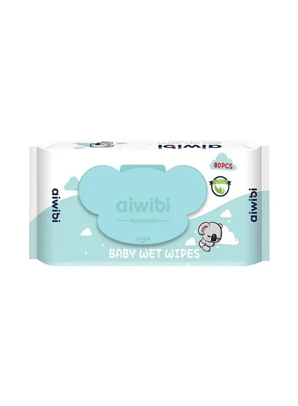 Aiwibi 100% Skin-friendly Baby Wet Wipes, 80 Pieces