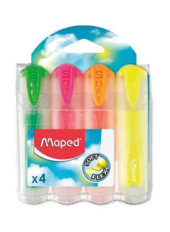 

Maped Highlighter Fluo Peps Soft Translucent, 4 Pieces, Multicolour