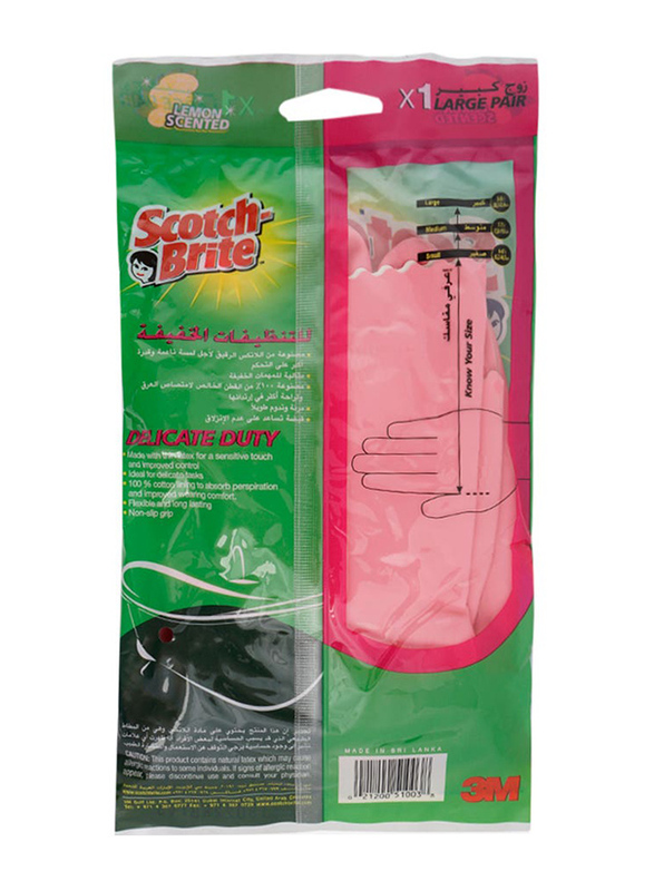 3M Scotch Brite Large Delicate Duty Household Hand Gloves, 1 Pair