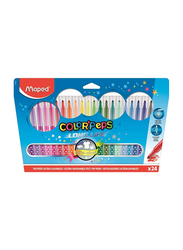 Maped Color' Peps Long Life Super Tip Ultrawashable Markers, 845022LM, 24 Pieces, Multicolour