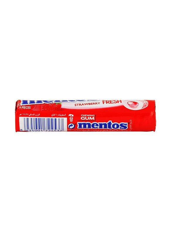 Mentos Pure Fresh Strawberry Chewing Gum, 9 x 15.75g