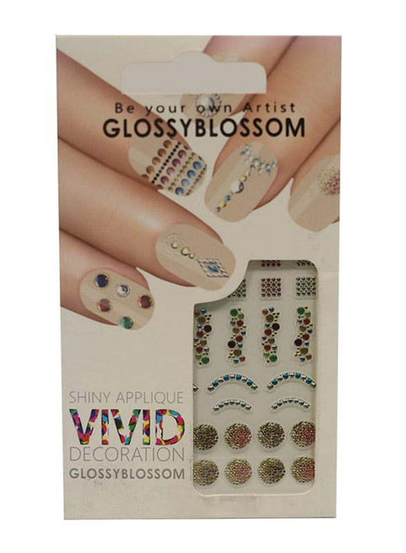Glossyblossom Shiny Nail Applique Color Festival, Multicolour