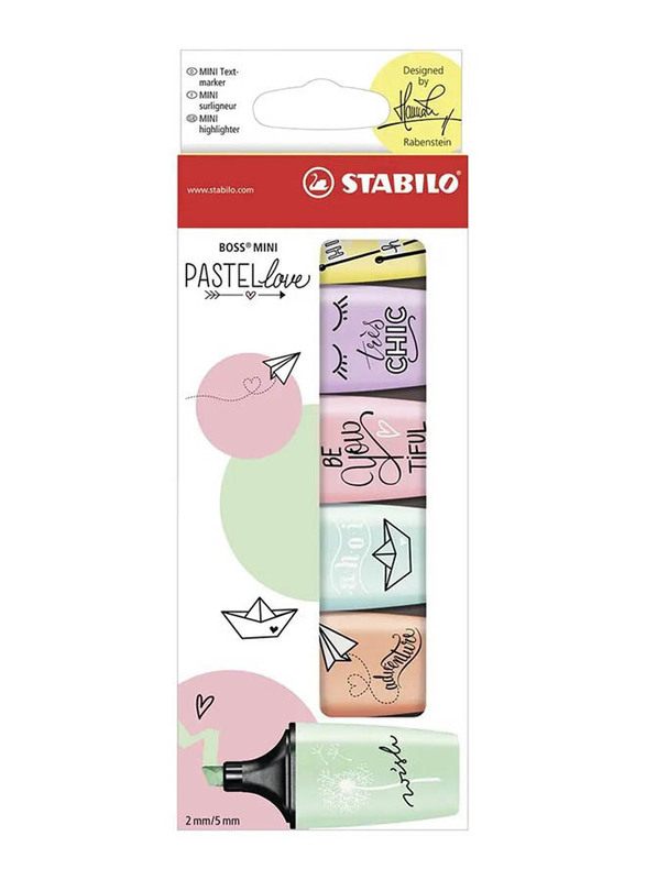 Stabilo Boss Mini Pastellove Highlighter Wallet of 6 Assorted Colours