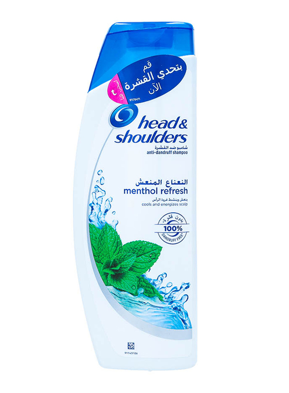 Head & Shoulders Menthol Refresh Anti-Dandruff Shampoo for All Hair Types, 400ml, 12 Pieces